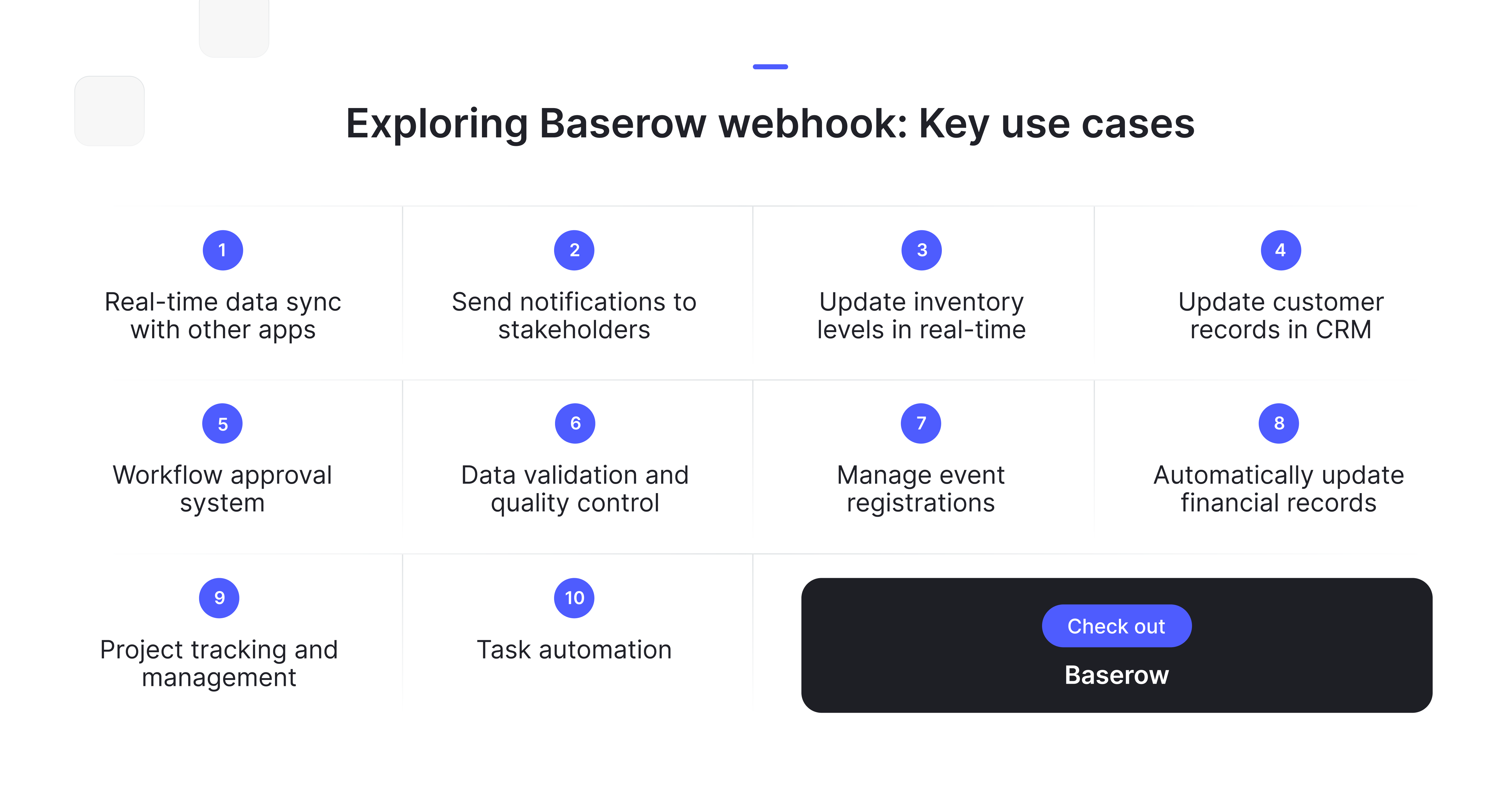 Use cases with Baserow webhook
